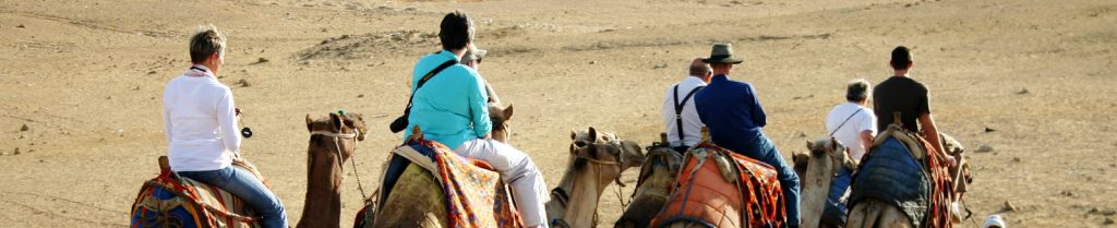 people riding on camels in desert